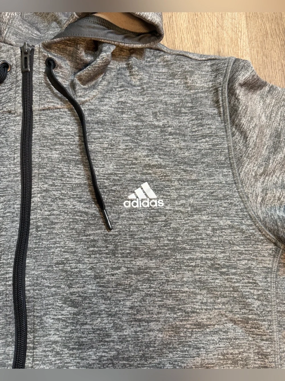 Adidas Men’s Gray Full-Zip Hoodie